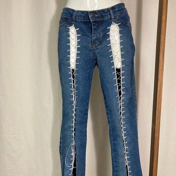 Lace up y2k vintage jeans - Picture 2 of 7